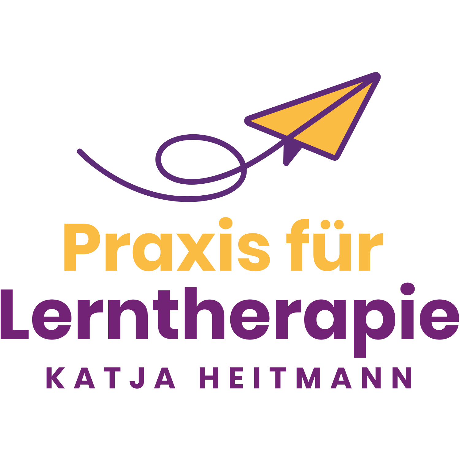 Das Logo zeigt einen Papierflieger der vom Text Praxis für Lerntherapie weggleitet.